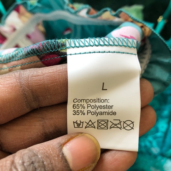 Sexy floral turquoise lingerie pajamas set - Picture 5 of 14